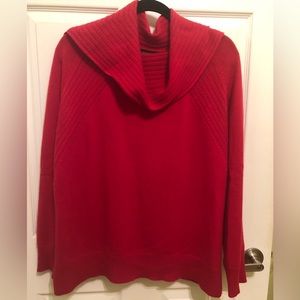 JONES NEW YORK Red Cashmere cowl-necked pullover sweater, 100% cashmere, XL